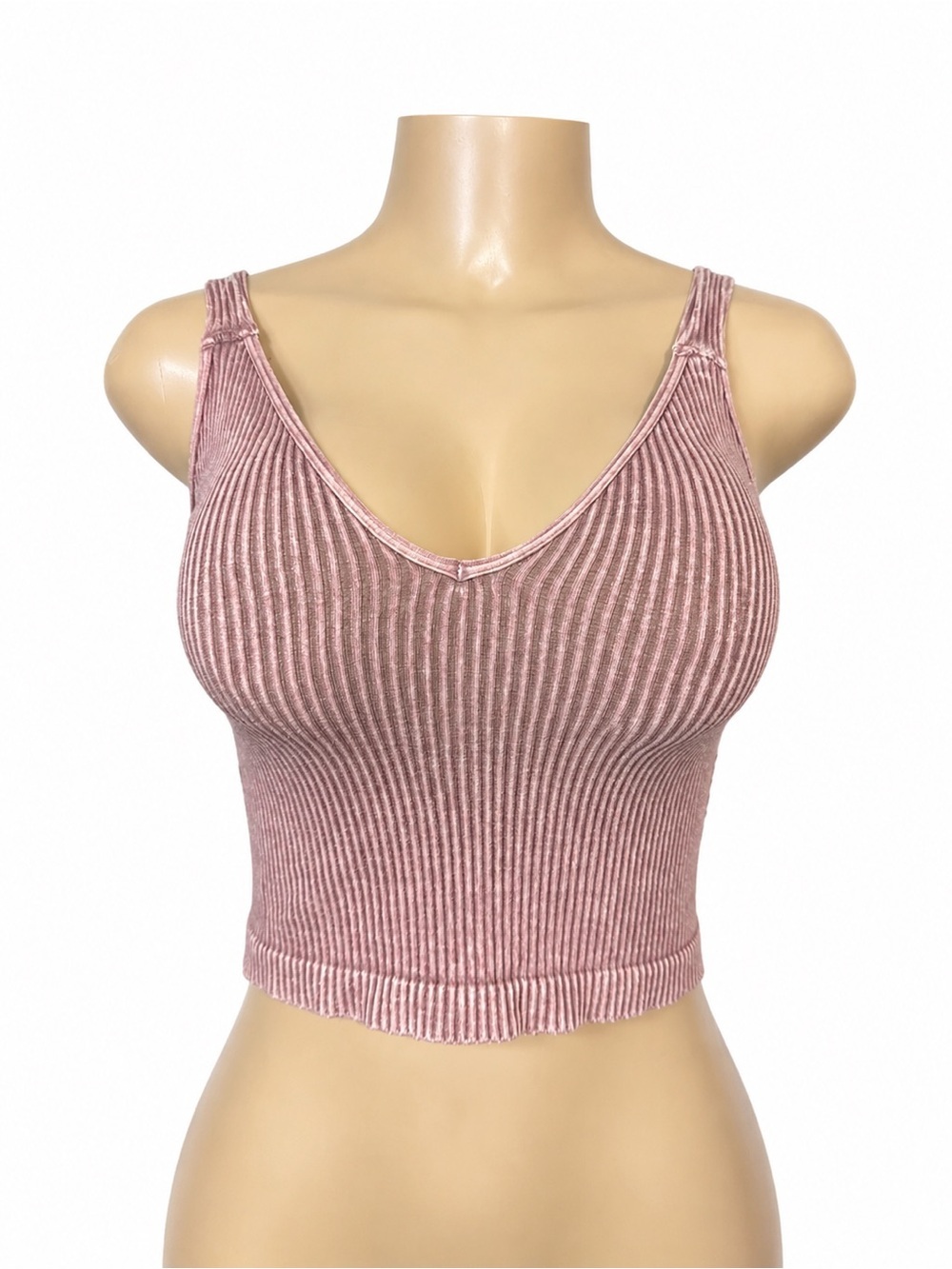 Free People Ribbed Crop Tank Top Women XS Pink Knit Brami Boho Intimately